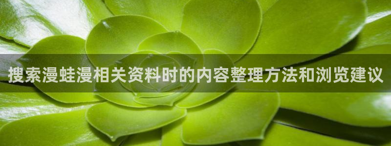 漫蛙漫画网页阅读：搜索漫蛙漫相关资料时的内容整理方法和浏览建议